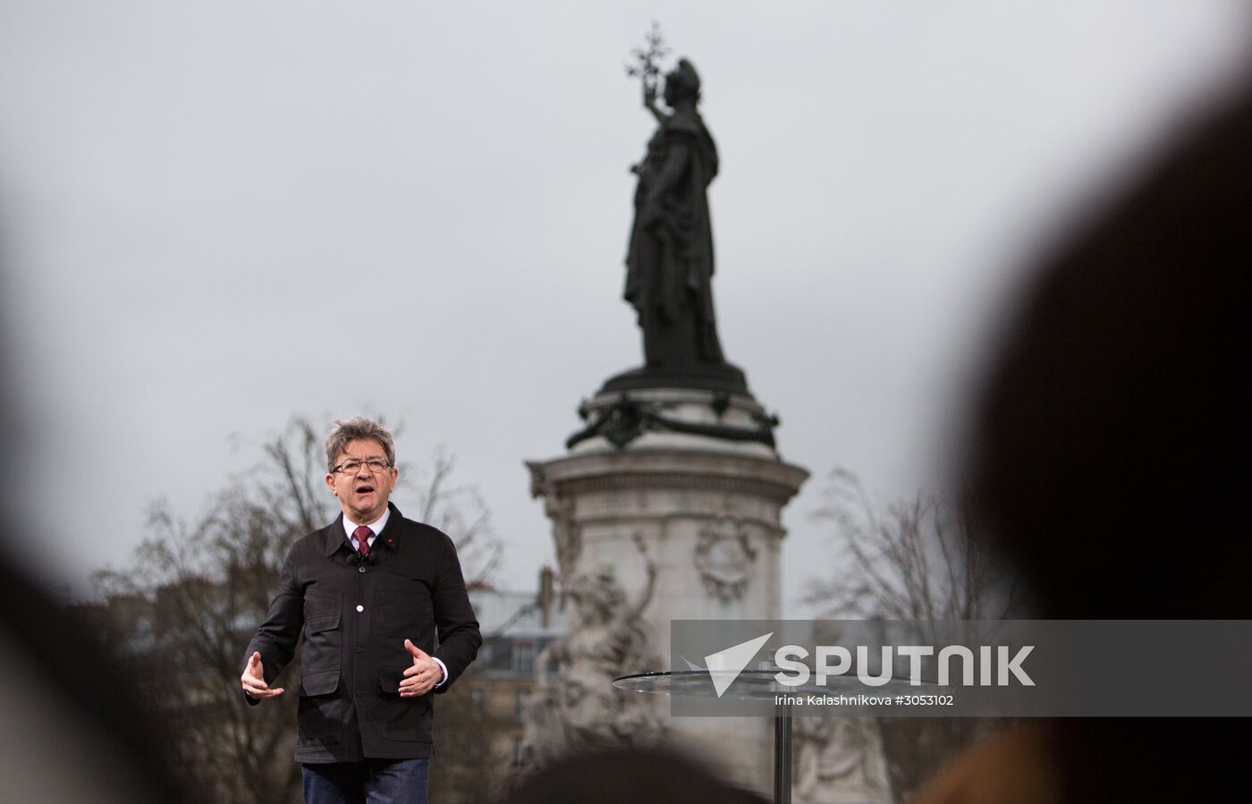 Pre-election rally of French presidential candidate Jean-Luc Mélenchon