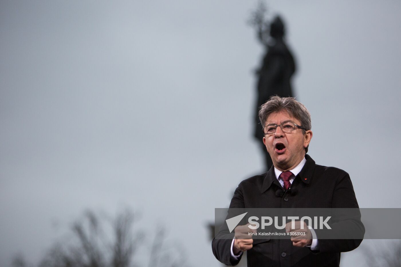 Pre-election rally of French presidential candidate Jean-Luc Mélenchon