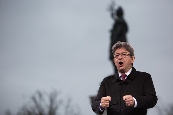 Pre-election rally of French presidential candidate Jean-Luc Mélenchon