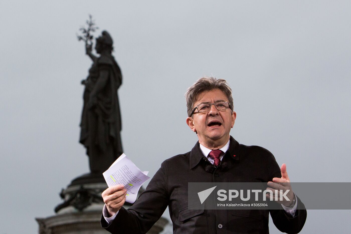 Pre-election rally of French presidential candidate Jean-Luc Mélenchon