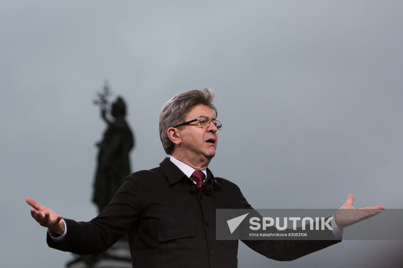 Pre-election rally of French presidential candidate Jean-Luc Mélenchon