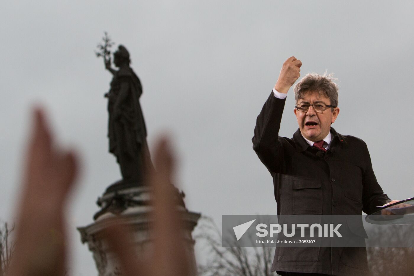 Pre-election rally of French presidential candidate Jean-Luc Mélenchon