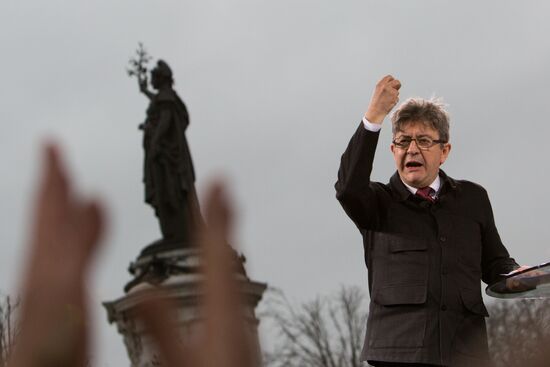 Pre-election rally of French presidential candidate Jean-Luc Mélenchon