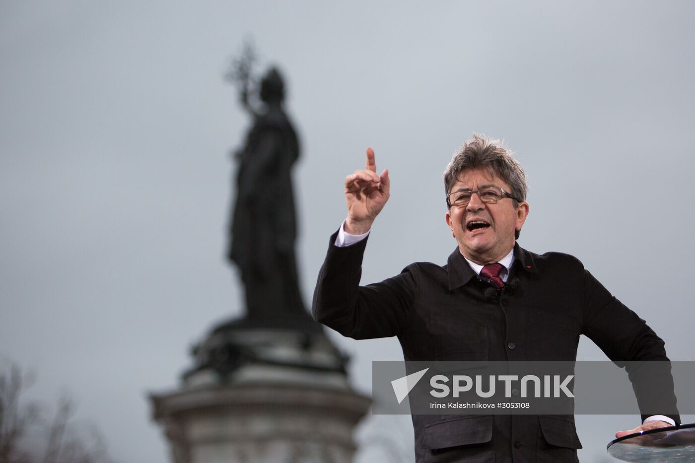 Pre-election rally of French presidential candidate Jean-Luc Mélenchon