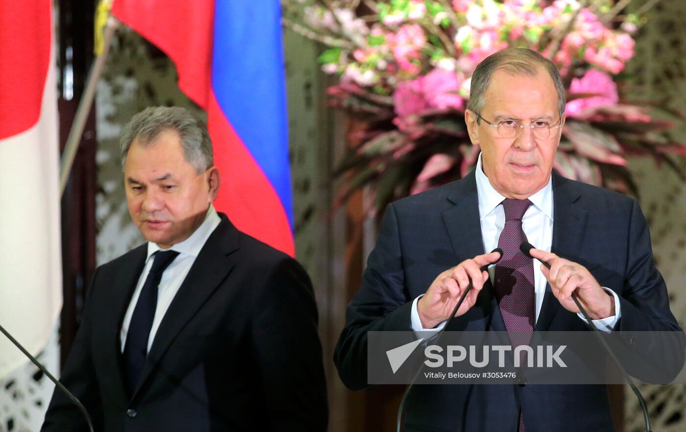 Russian Foreign Minister Sergei Lavrov and Defense Minister Sergei Shoigu visit Japan