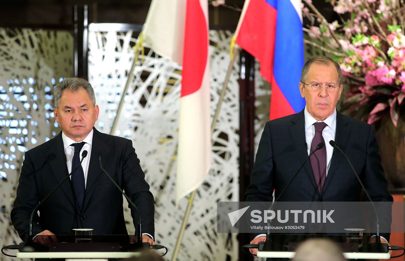 Russian Foreign Minister Sergei Lavrov and Defense Minister Sergei Shoigu visit Japan