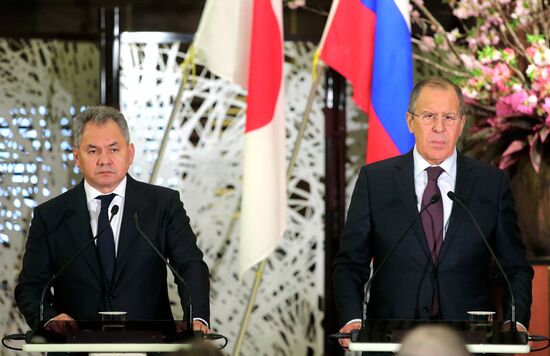 Russian Foreign Minister Sergei Lavrov and Defense Minister Sergei Shoigu visit Japan