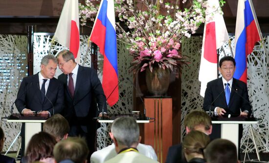 Russian Foreign Minister Sergei Lavrov and Defense Minister Sergei Shoigu visit Japan