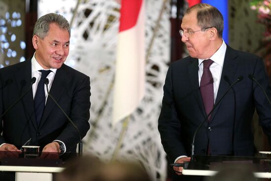 Russian Foreign Minister Sergei Lavrov and Defense Minister Sergei Shoigu visit Japan