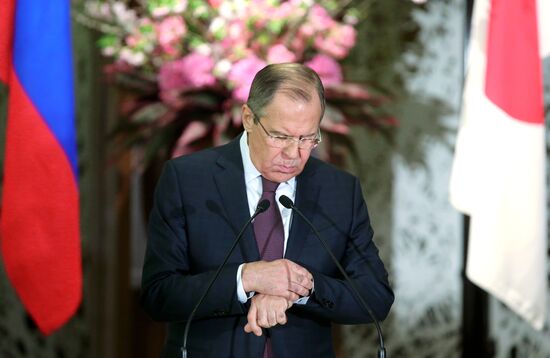 Russian Foreign Minister Sergei Lavrov and Defense Minister Sergei Shoigu visit Japan