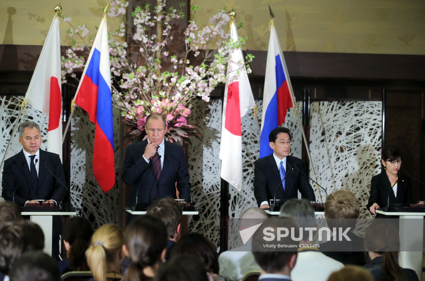 Russian Foreign Minister Sergei Lavrov and Defense Minister Sergei Shoigu visit Japan