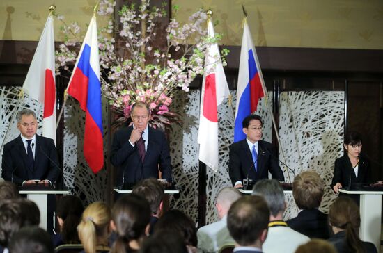 Russian Foreign Minister Sergei Lavrov and Defense Minister Sergei Shoigu visit Japan