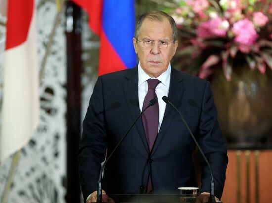 Russian Foreign Minister Sergei Lavrov and Defense Minister Sergei Shoigu visit Japan