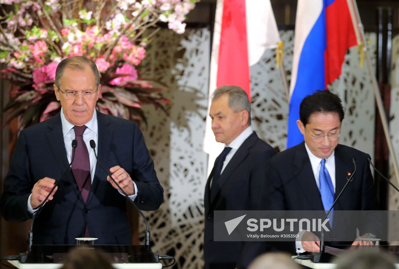 Russian Foreign Minister Sergei Lavrov and Defense Minister Sergei Shoigu visit Japan