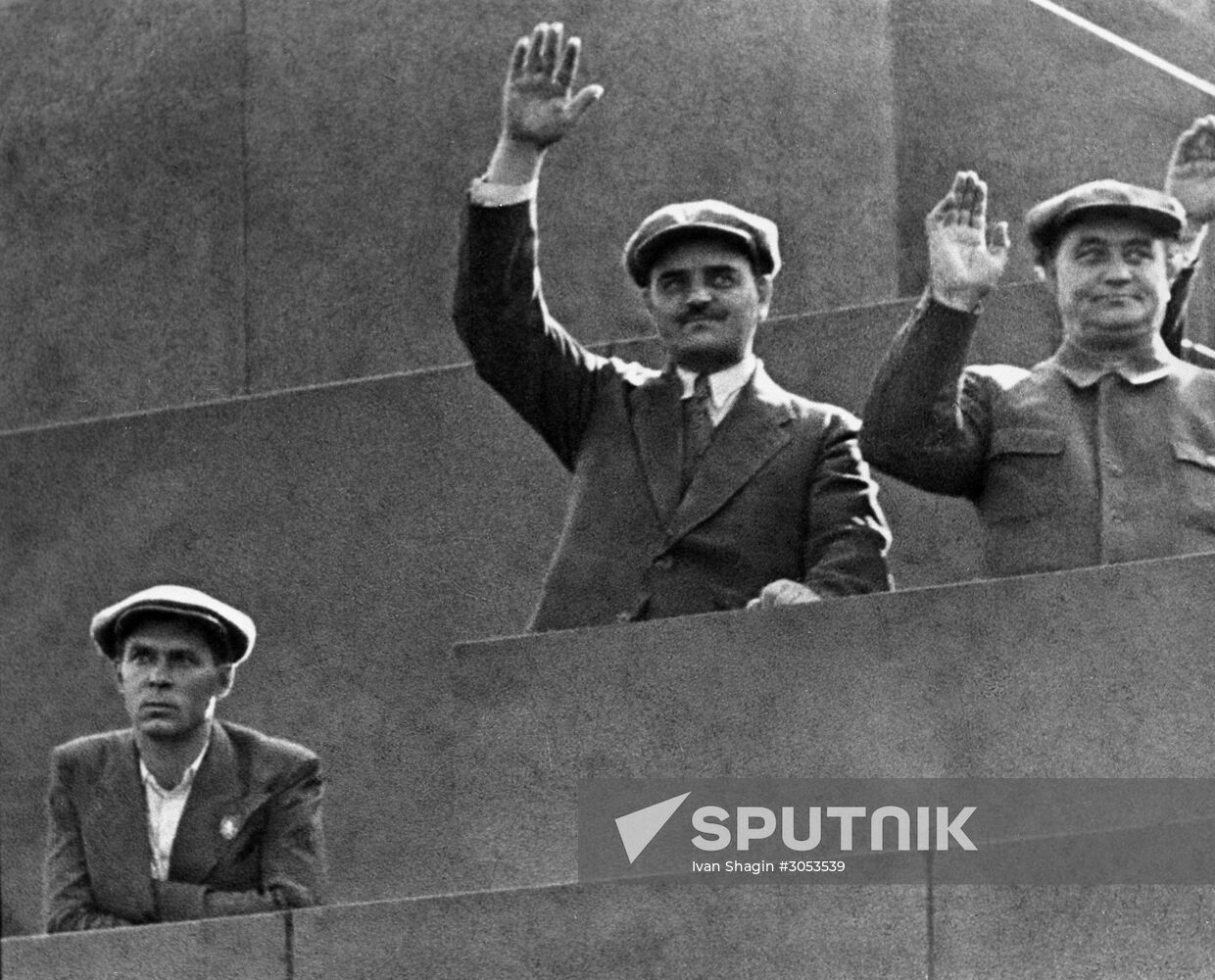 A.V. Kosarev, N.M. Shvernik, G.M. Dimitrov