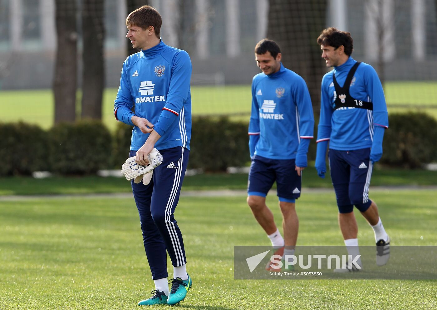 Russian national football team holds training session