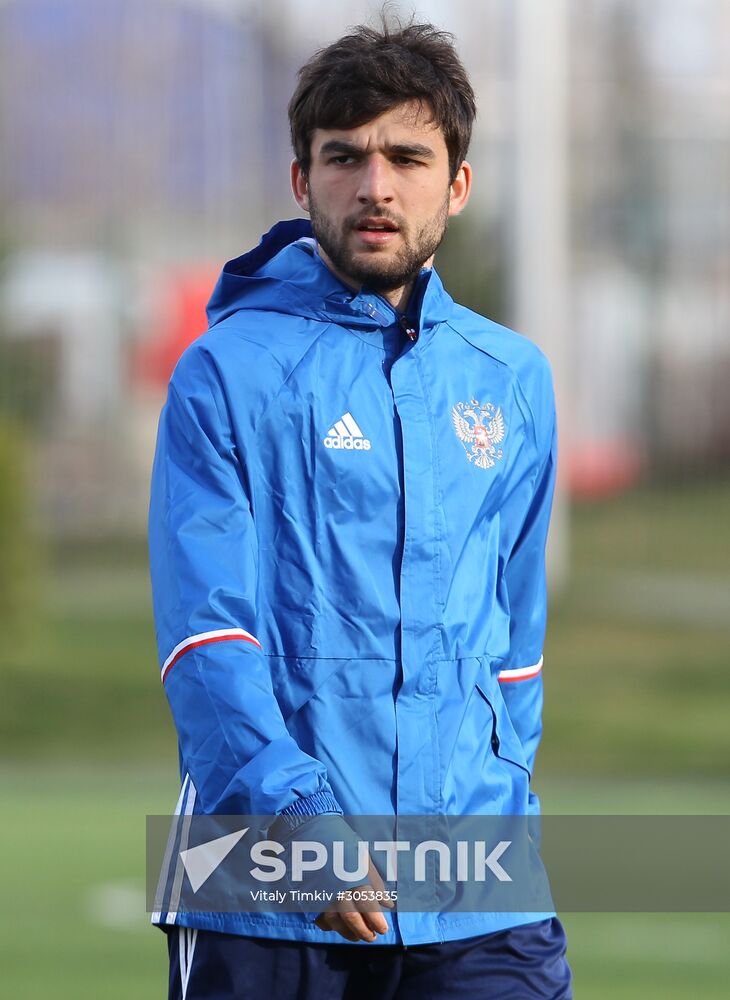 Russian national football team holds training session