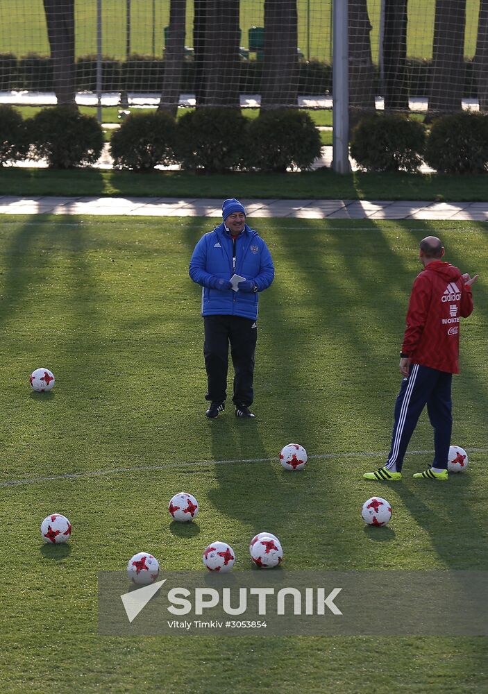 Russian national football team holds training session