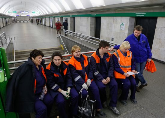Technological work in St. Petersburg Metro