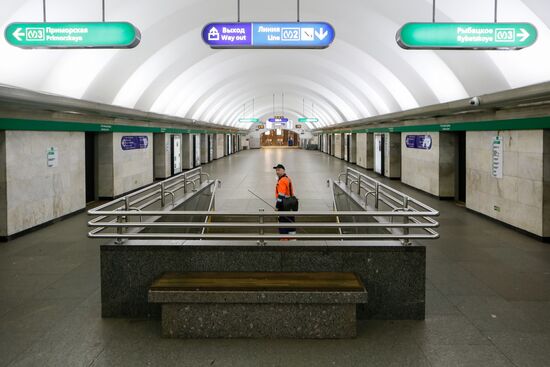 Technological work in St. Petersburg Metro