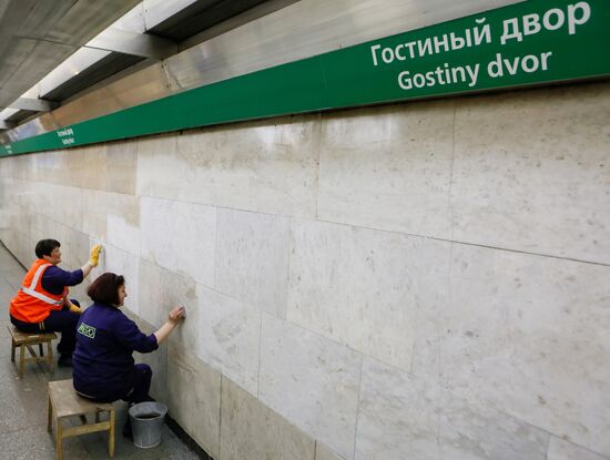 Technological work in St. Petersburg Metro