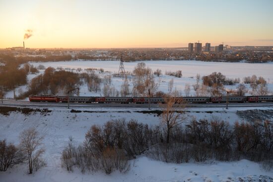 West Siberian Railway. 100th anniversary of Trans-Siberian Railway