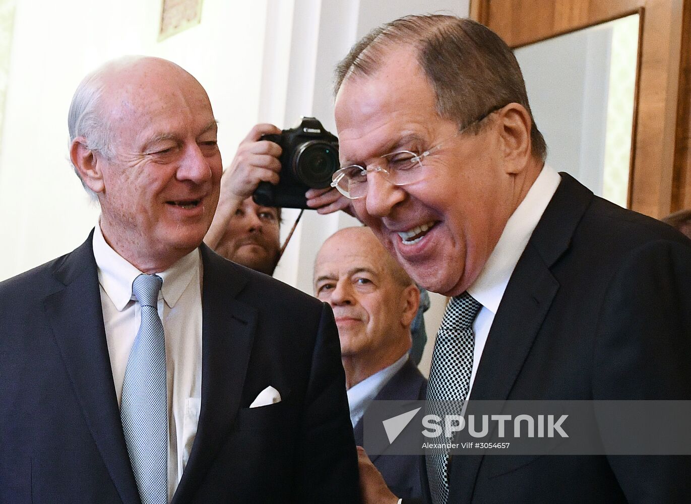 Foreign Minister Sergei Lavrov meets with UN Secretary-General's Special Envoy for Syria Staffan de Mistura