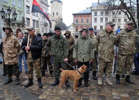 Anti-government rally in Lvov