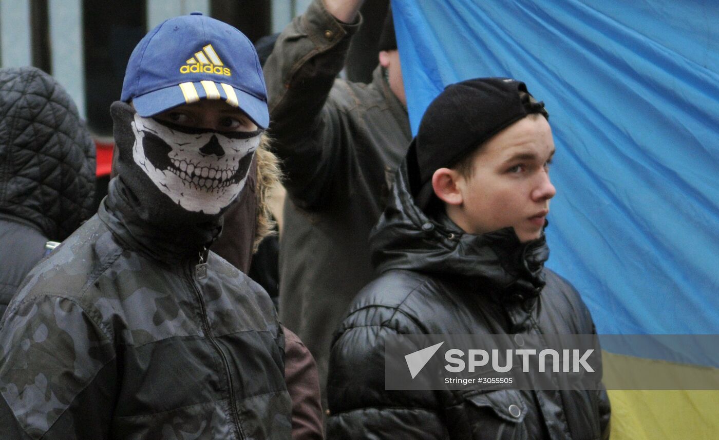Anti-government rally in Lvov