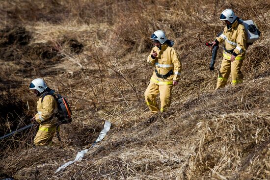 Forest fire fighting training in Primorsky Krai