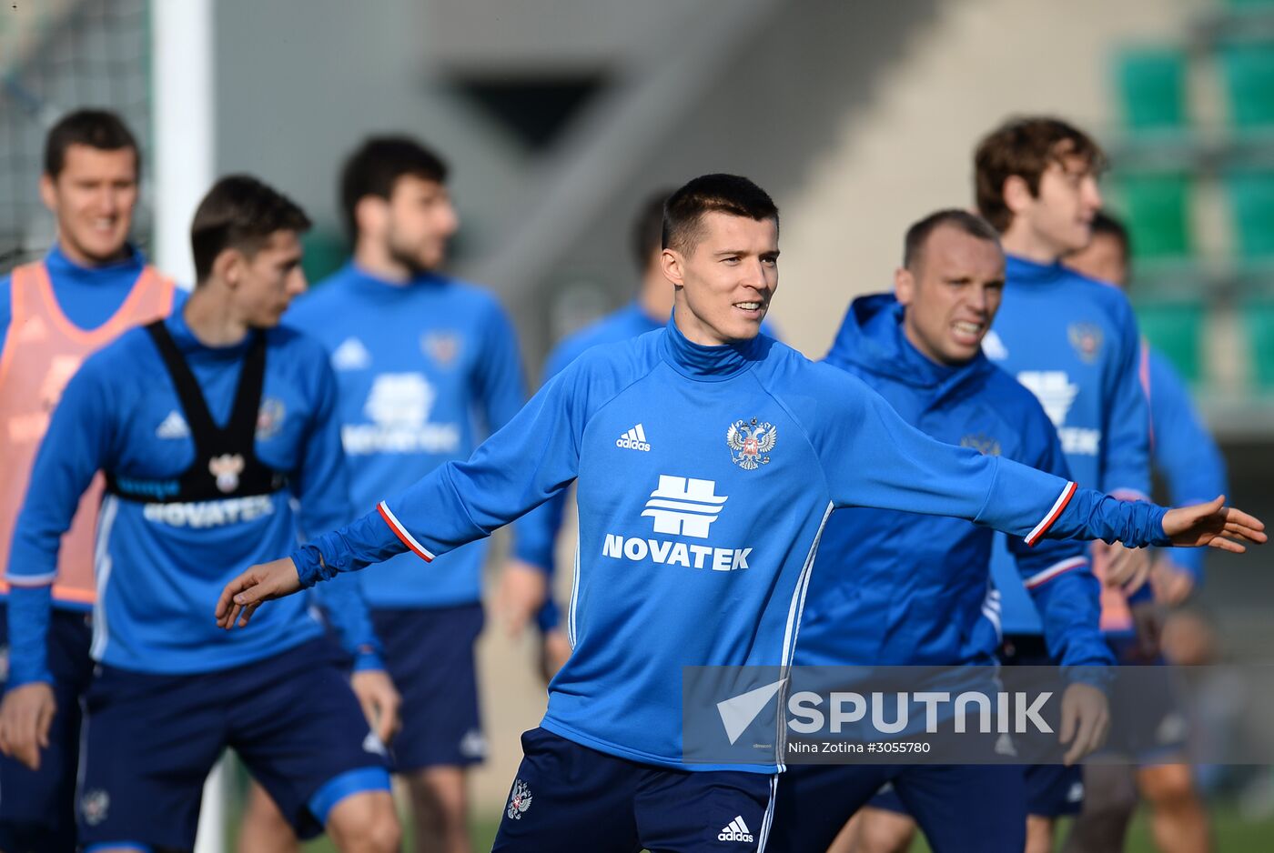 Russian national football team holds training session