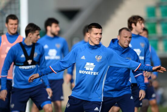 Russian national football team holds training session