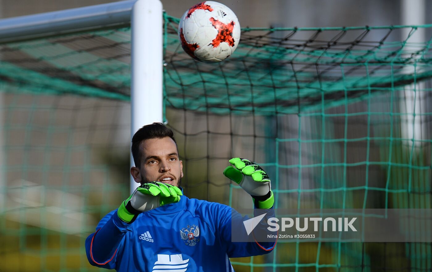 Russian national football team holds training session