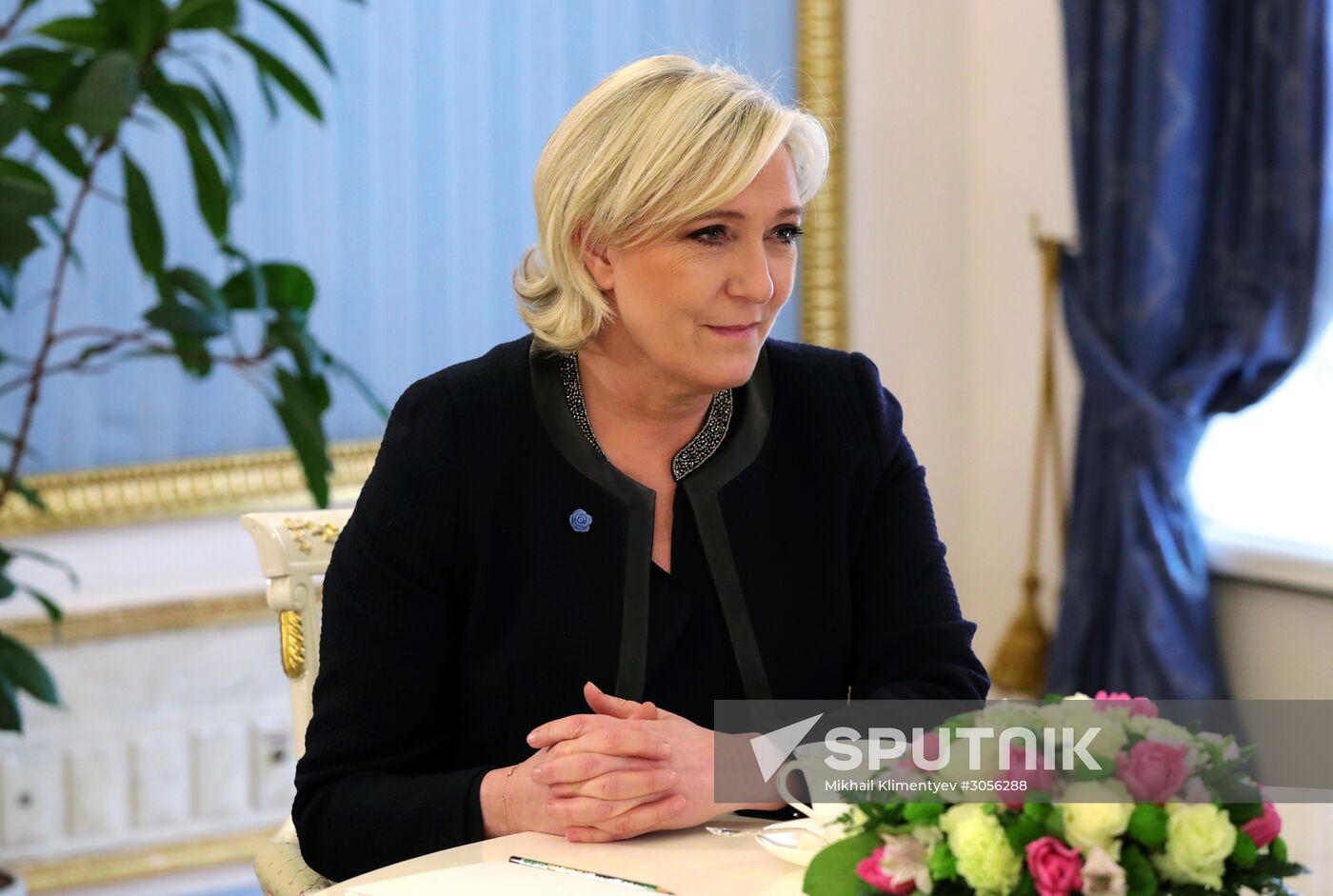 President Vladimir Putin meets with French presidential candidate Marine Le Pen