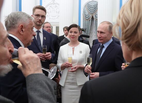 President Vladimir Putin distributes 2016 presidential awards for art for children and young people