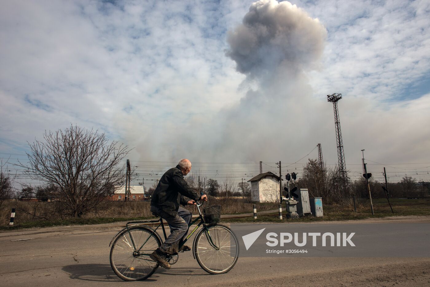 Aftermath of munitions depot fire in Kharkiv region