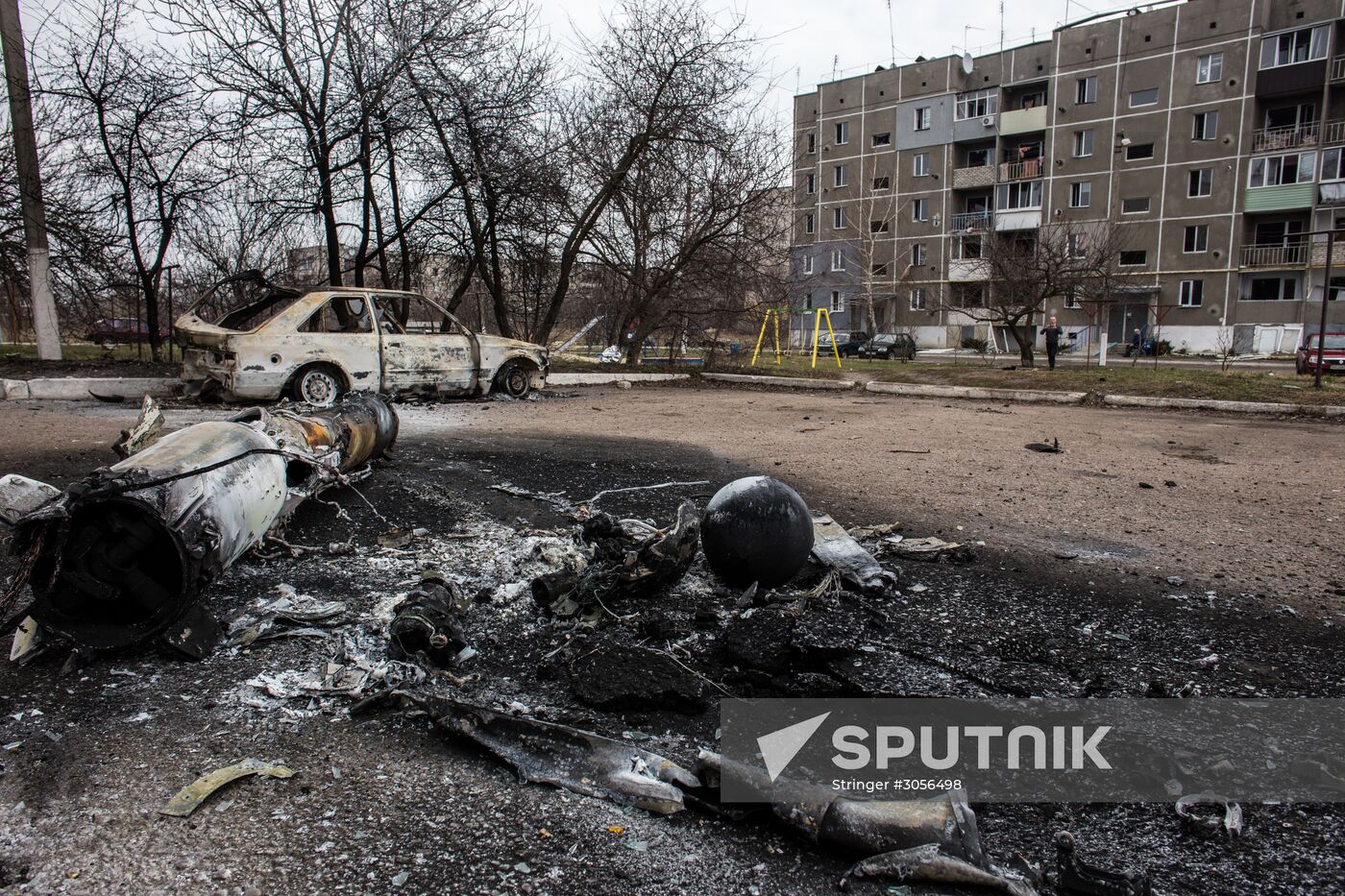 Aftermath of munitions depot fire in Kharkiv region