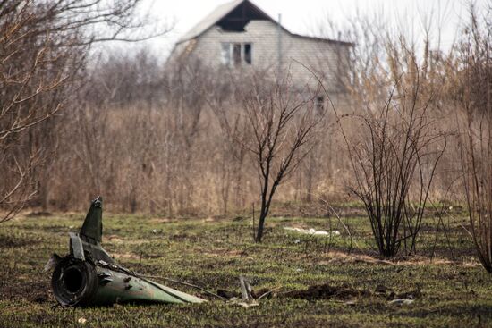 Aftermath of munitions depot fire in Kharkiv region