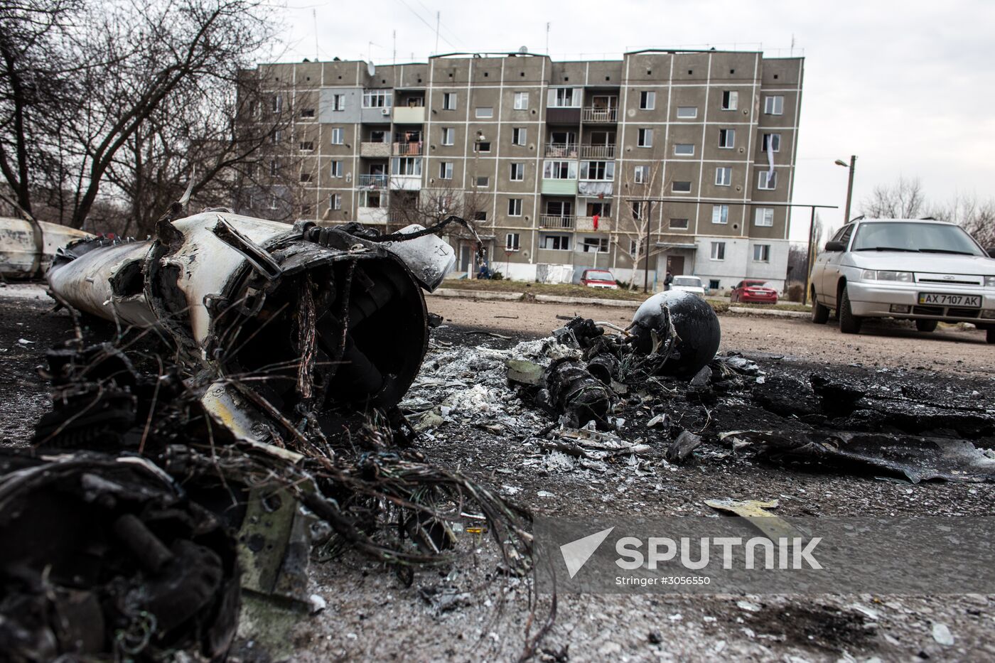 Aftermath of munitions depot fire in Kharkiv region