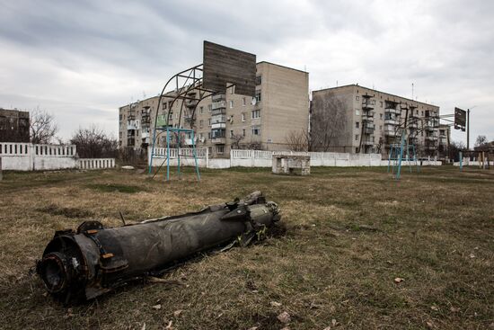 Aftermath of munitions depot fire in Kharkiv region