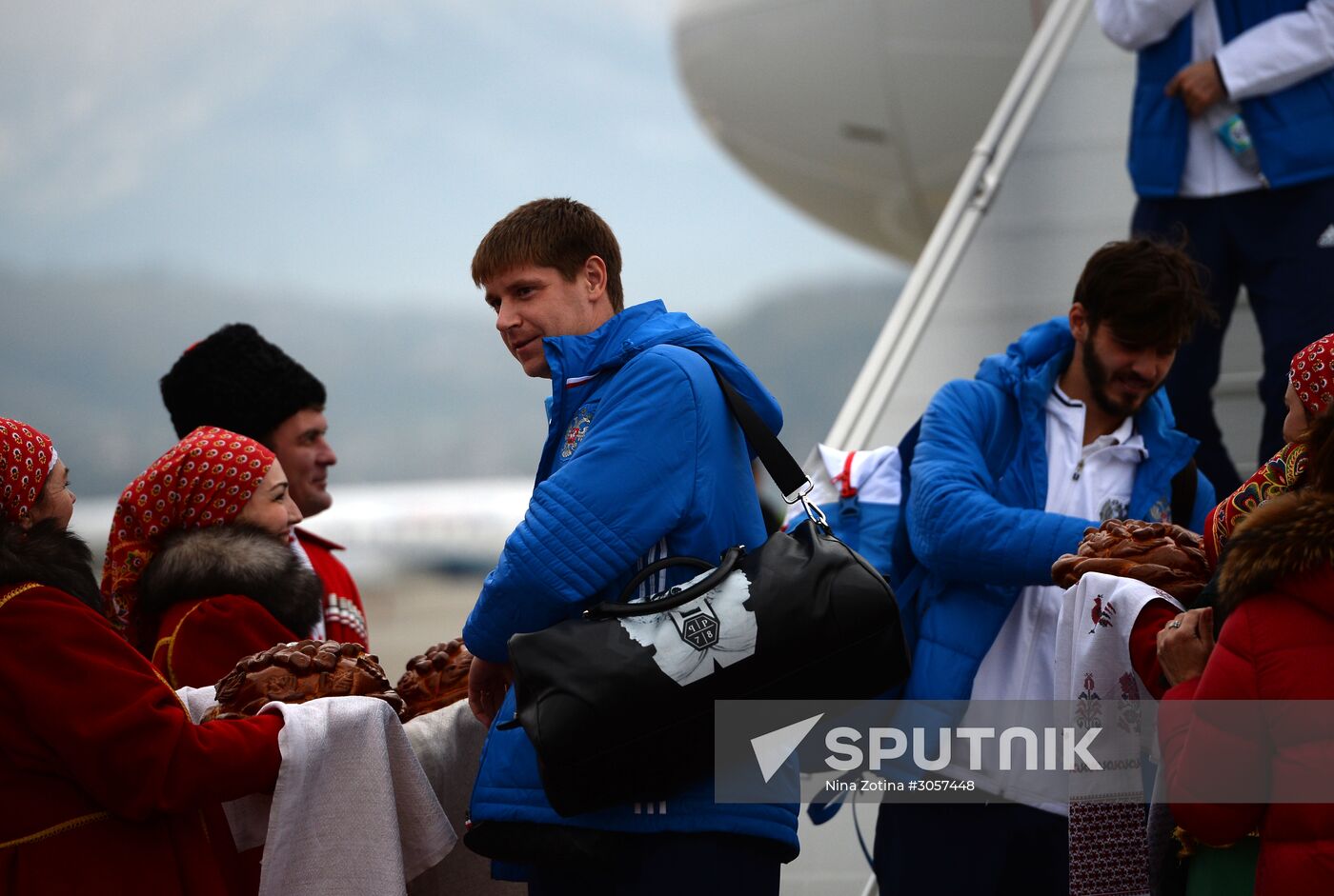 Russian national football team arrives in Sochi