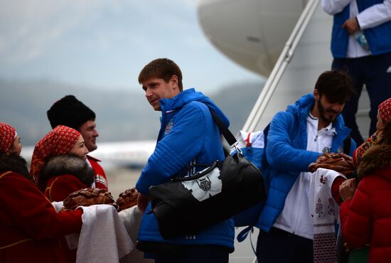 Russian national football team arrives in Sochi