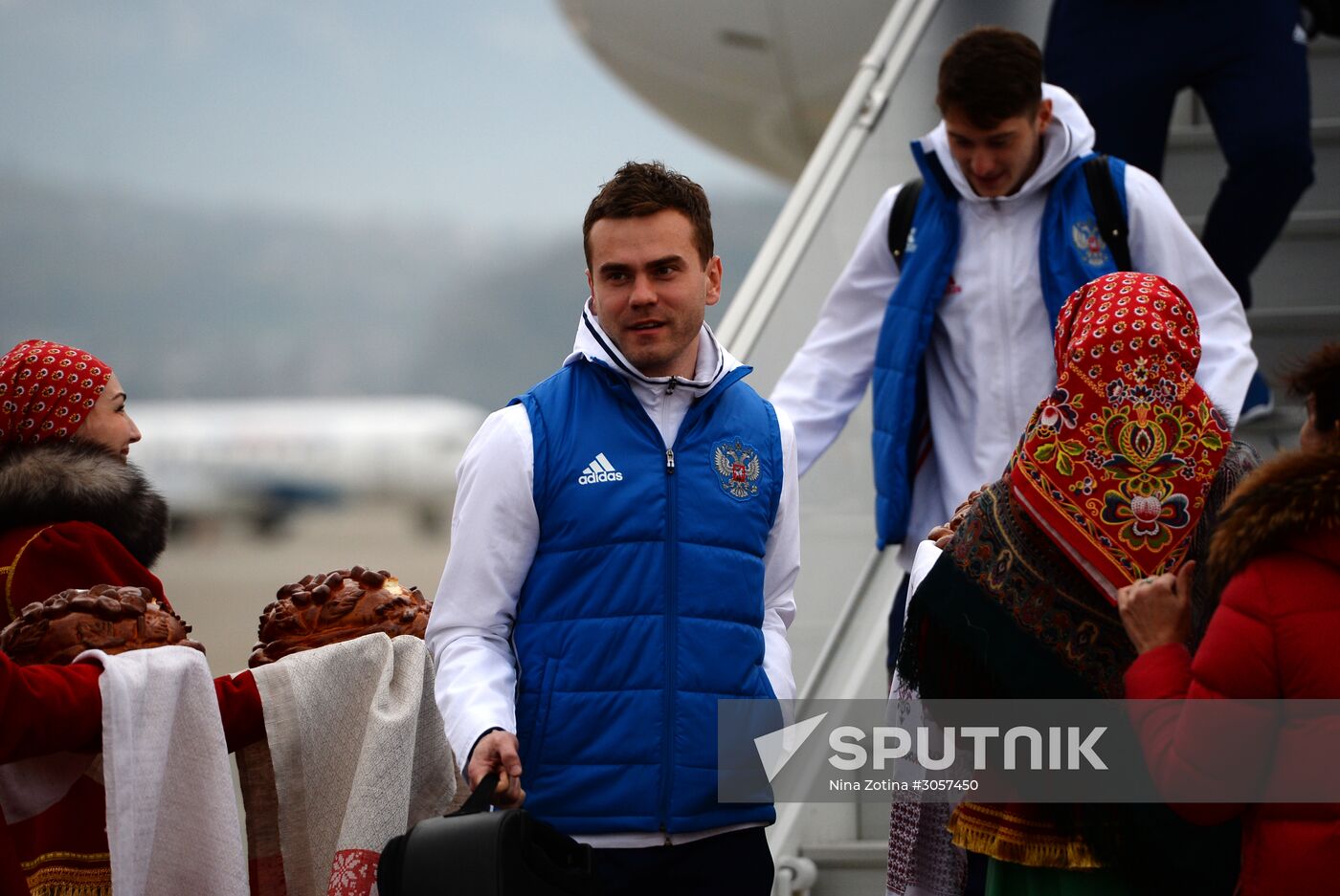 Russian national football team arrives in Sochi