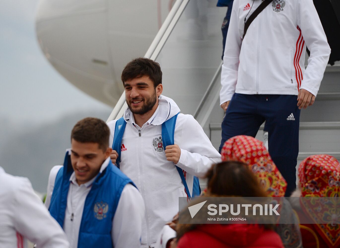 Russian national football team arrives in Sochi