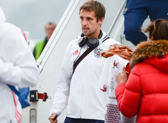 Russian national football team arrives in Sochi