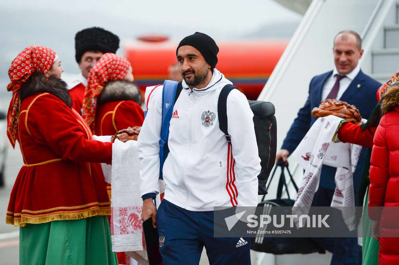Russian national football team arrives in Sochi