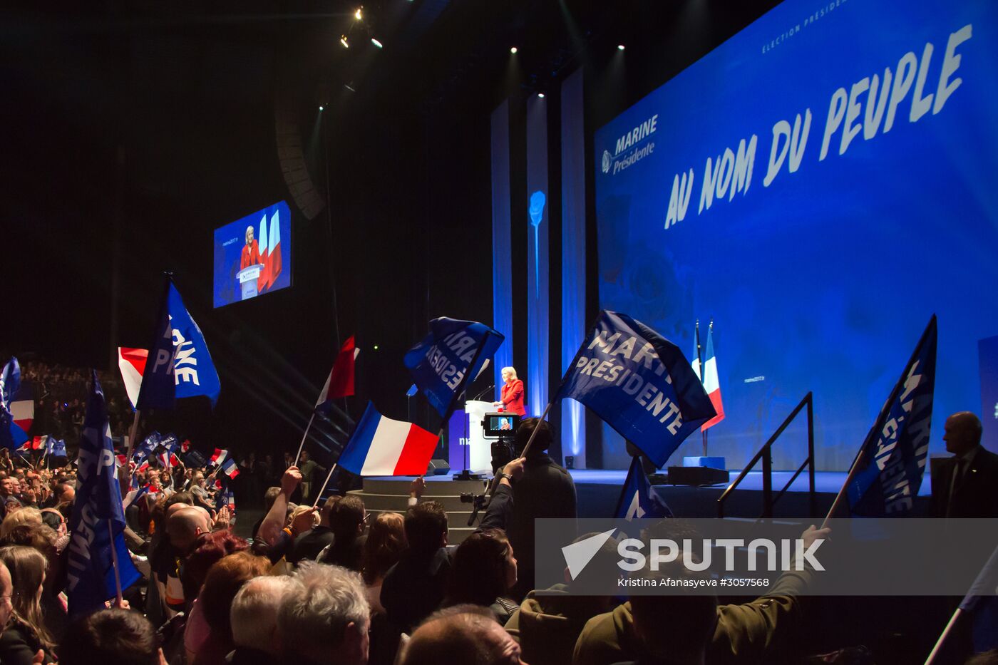 Rally in support of French presidential candidate Marine Le Pen in Lille