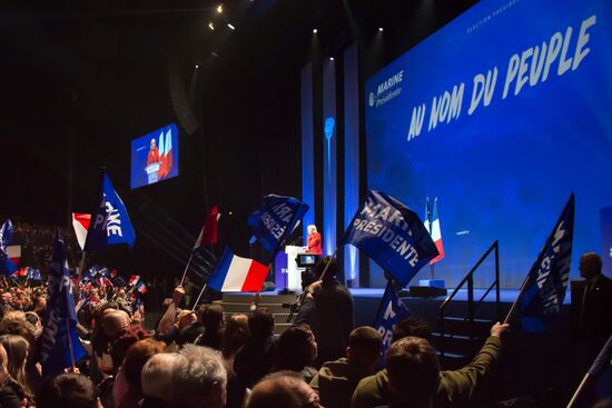 Rally in support of French presidential candidate Marine Le Pen in Lille