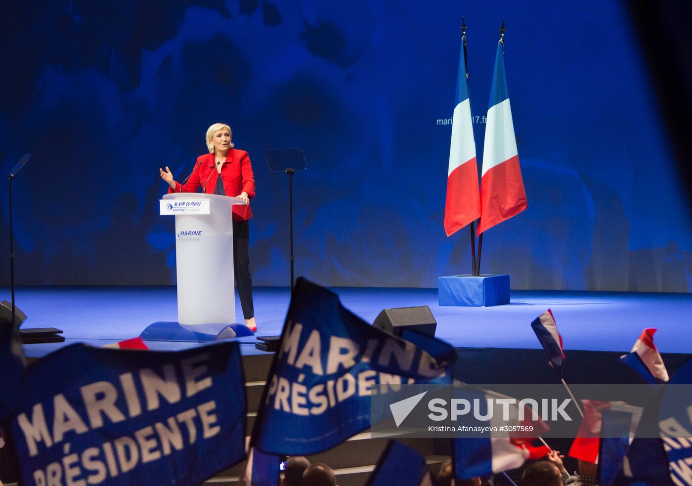 Rally in support of French presidential candidate Marine Le Pen in Lille