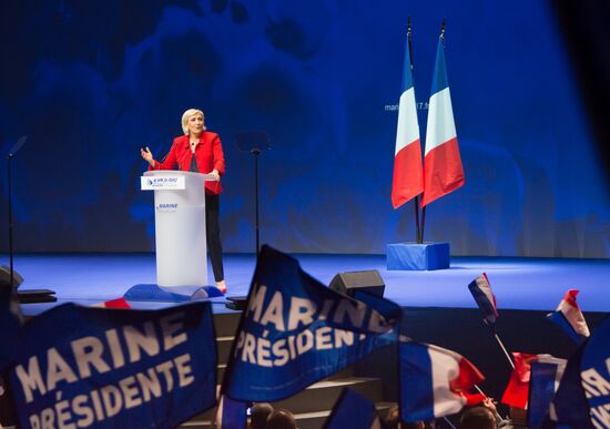 Rally in support of French presidential candidate Marine Le Pen in Lille